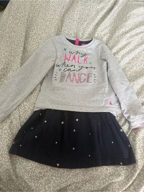Joules Grey and navy Sweatshirt Dress